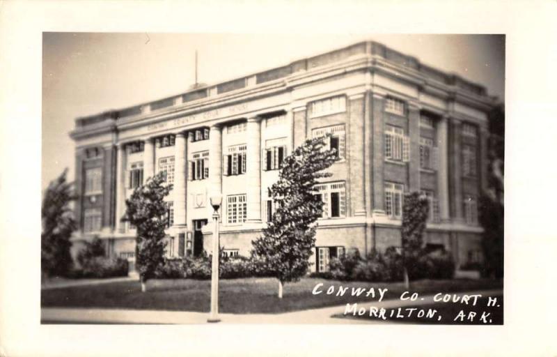 Morrilton Arkansas Conway Court House Real Photo Antique Postcard K27526