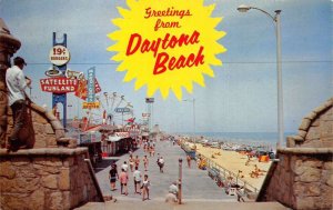 Daytona Beach Florida Boardwalk Vintage Postcard AA67549