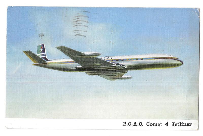 BOAC Comet 4 Jetliner PPC, 1970 Forces Post Office Cancel, Redirected - Lulworth