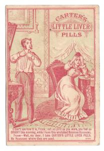 Victorian Trade Card Carters Little Liver Pills NY Patent Medicine Sick Headache