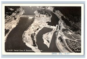 Vintage RPPC Aerial View Of Bonneville Dam Area. Postcard F126E