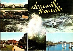 Deauville Trouville France Multi Scene 1970s Postcard