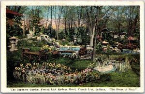 French Lick Indiana IND, The Japanese Garden,  Springs Hotel, Vintage Postcard