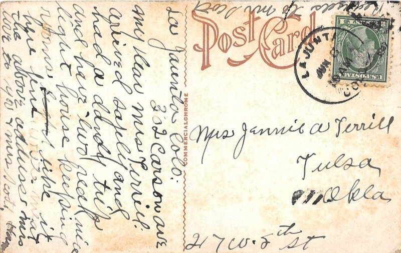 J23/ La Junta Colorado Postcard c1910 Santa Fe Office Building  236