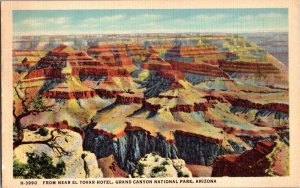 View From Near El Tovar Hotel Grand Canyon Nat'l Park Fred Harvey Postcard N51