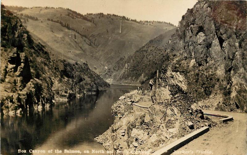 c1930 RPPC; Box Canyon of the Salmon River, North & South Highway ID Barker's