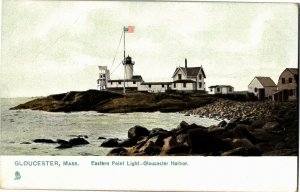 Tucks 5578 Gloucester MA Eastern Point Light UDB Vintage Postcard R38