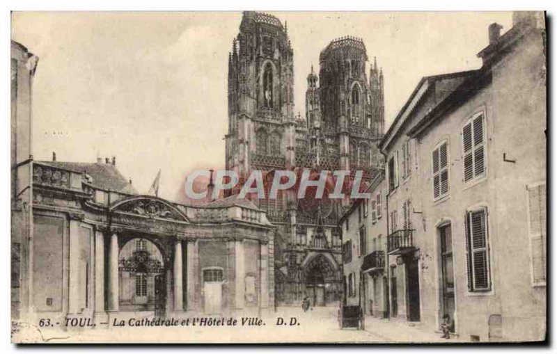 Old Postcard Toul The Cathedral And I & # 39Hotel Town