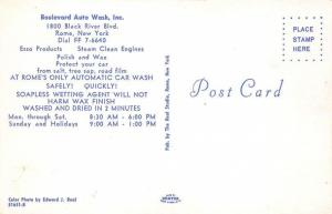 Rome NY Boulevard Auto Wash Esso Gas Station Postcard