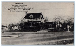 c1940s Campbell's Year Round Tourist Home Roadside Motel Royal Oak MI Postcard