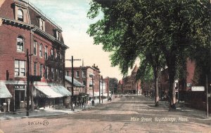 Southbridge MA, Main Street Storefronts I.O.O.F., In 1906, Postcard