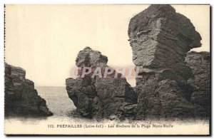 Old Postcard Prefailles The Rocks of the Maris Beach Stelle