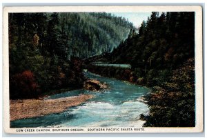 1923 Cow Creek Canyon Southern Oregon SP Railroad Train Shasta Route OR Postcard