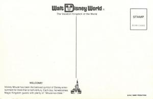 Walt Disney World 0100-11600 Mickey Mouse Welcome,  Vintage Postcard