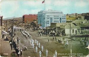 Broad Street Looking North in Globe AZ Arizona 1915 D/B PC