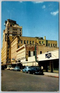 Laredo Texas 1950s Postcard Street Scene Hotel Cafe Liquor Store