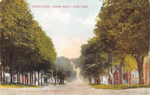 Perry Iowa Fourth Street Looking North Antique Postcard J54765