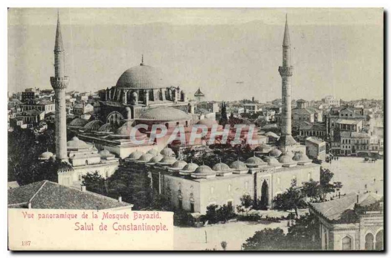 Postcard Old Constantinople Hi Panoramic View of Bayazid Mosque