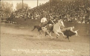 Wichita Falls TX Rodeo Cowboy Guy Schultz c1920 Real Photo Postcard