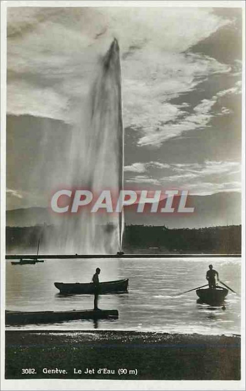 Old Postcard Geneve The water jet