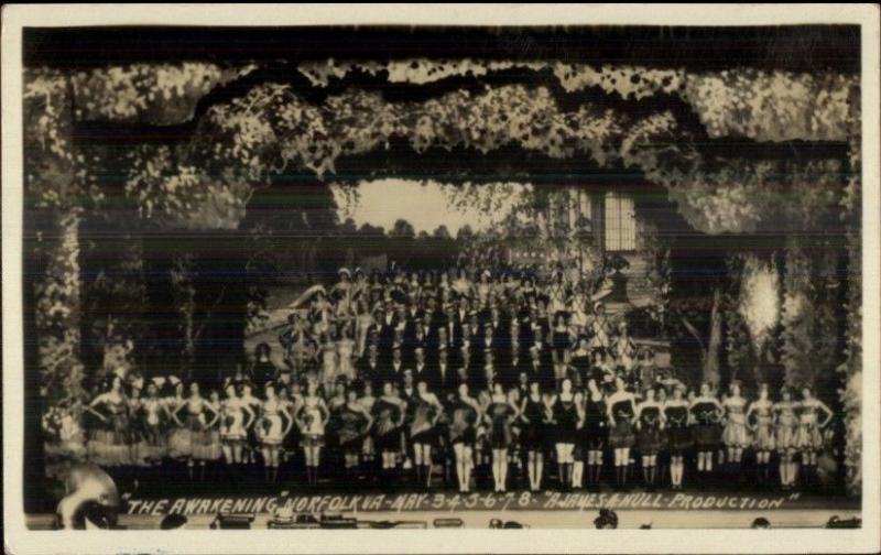 Black Americana KKK Themed Play in Norfolk VA THE AWAKENING c1920s RPPC dcn