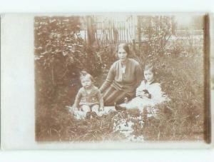 Old rppc GROUP OF PEOPLE Great Postcard AB1349