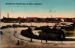 Netherlands Rotterdam Aanlegplaats Vaartoor door de Maas Vintage Postcard 04.95