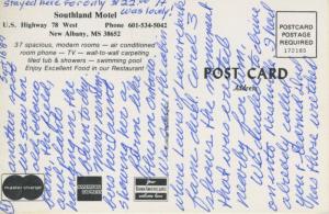 Southland Motel ~ New Albany MS Mississippi ~ US Highway 78 Motels Postcard