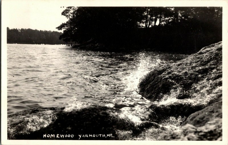 RPPC View of Homewood, Yarmouth ME Vintage Postcard I45