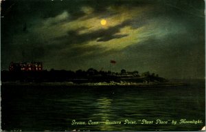 Eastern Point By Moonlight Night View  Groton Connecticut CT 1910 Postcard  Q14