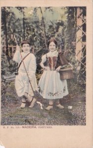 Portugal Madeira Young Children In Traditional Costume