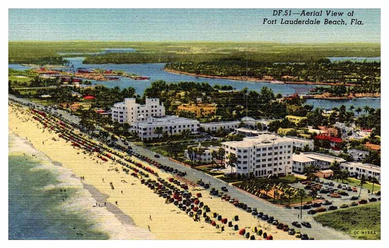 Postcard BEACH SCENE Fort Lauderdale Florida FL AR6173