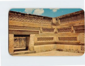 Postcard Interior Patio of the man Palace, Mitla Ruins, Mexico