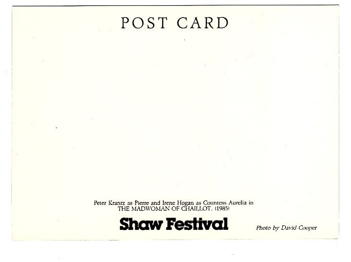 Shaw Theatre Festival Play Scene 1985, Niagara-on-the-Lake Ontario Large 5X7 inc