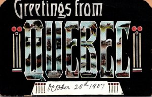 Canada Quebec Greetings Large Letter 1907