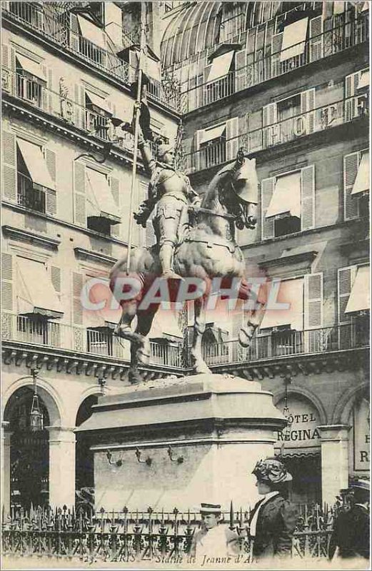 Old Postcard Paris Statue of Joan of Arc