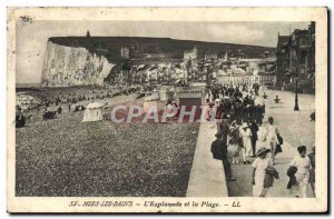 Old Postcard Mers Les Bains L & # 39Esplanade And The Beach