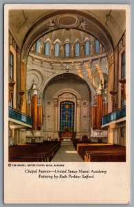Postcard Annapolis MD c1930s United States Naval Academy Chapel Interior