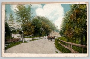 Coal City IL Horse And Wagon Country Road Scene 1920 Illinois Postcard N22