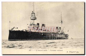 Old Postcard Boat War Admiral Aube Cruiser Breastplate