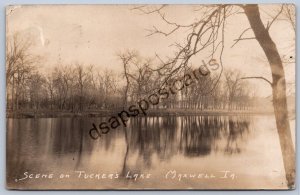 K50/ Maxwell Iowa RPPC Postcard c1910 Tuckers Lake Scene 238