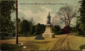 Indiana Fort Wayne Entrance To Lawton Park and Lawton's Monument