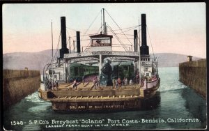 3720) CA S.P. Co's Ferryboat Solano Port Costa-Benicia Largest in the World DB