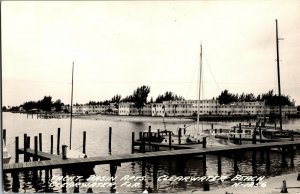 RPPC Yacht Basin Apartments, Clearwater Beach FL Real Photo Vintage Postcard H50