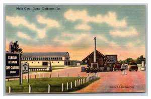 Main Gate Camp Claiborne Louisiana LA UNP Linen Postcard R25