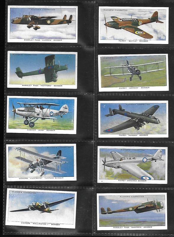 GB 1930s Plane | Aircraft | Player Cigarettes Cards. Complete Series of 50