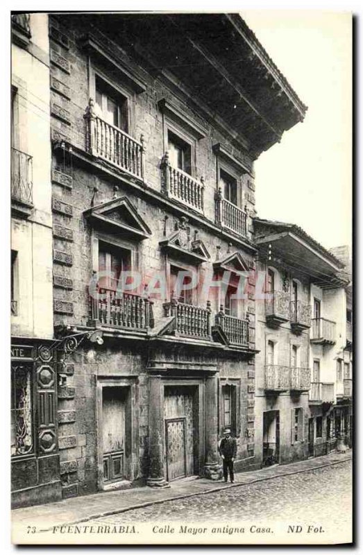 Old Postcard Fuenterrabia Calle Mayour Antigna Casa