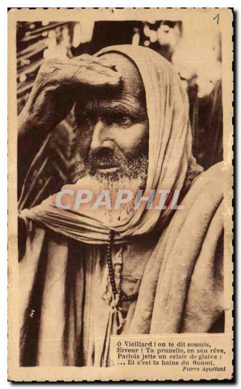 Old Postcard Old Man Algeria indigenous South