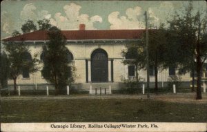 Winter Park Florida FL Rollins College Library c1910 Vintage Postcard