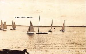 LAKE OKOBOJI, IOWA SAIL BOATS-1939 RPPC REAL PHOTO POSTCARD